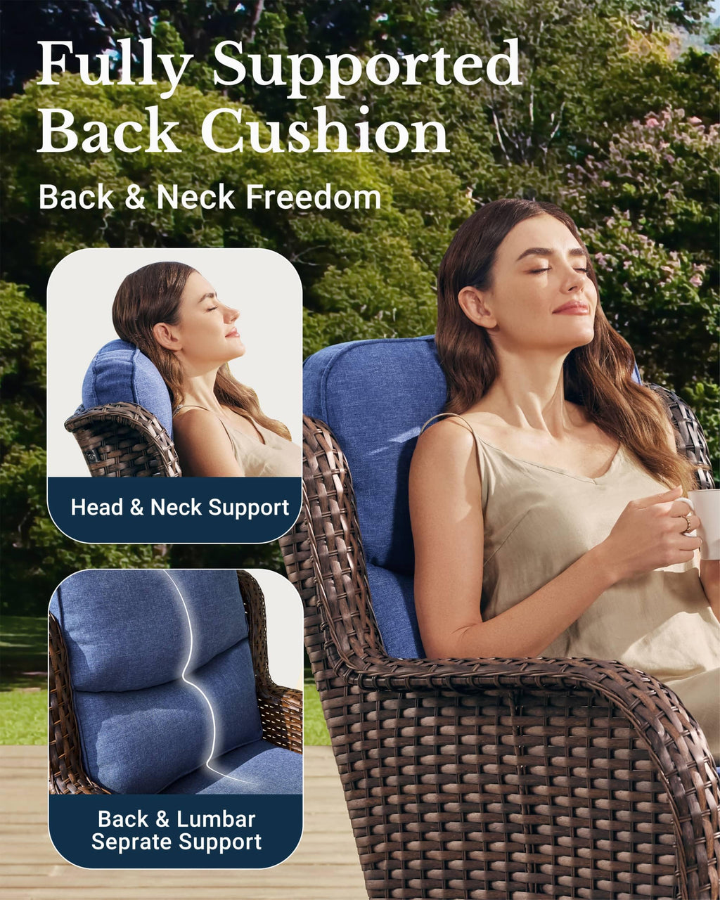 3pcs Patio Conversation Sofa Set