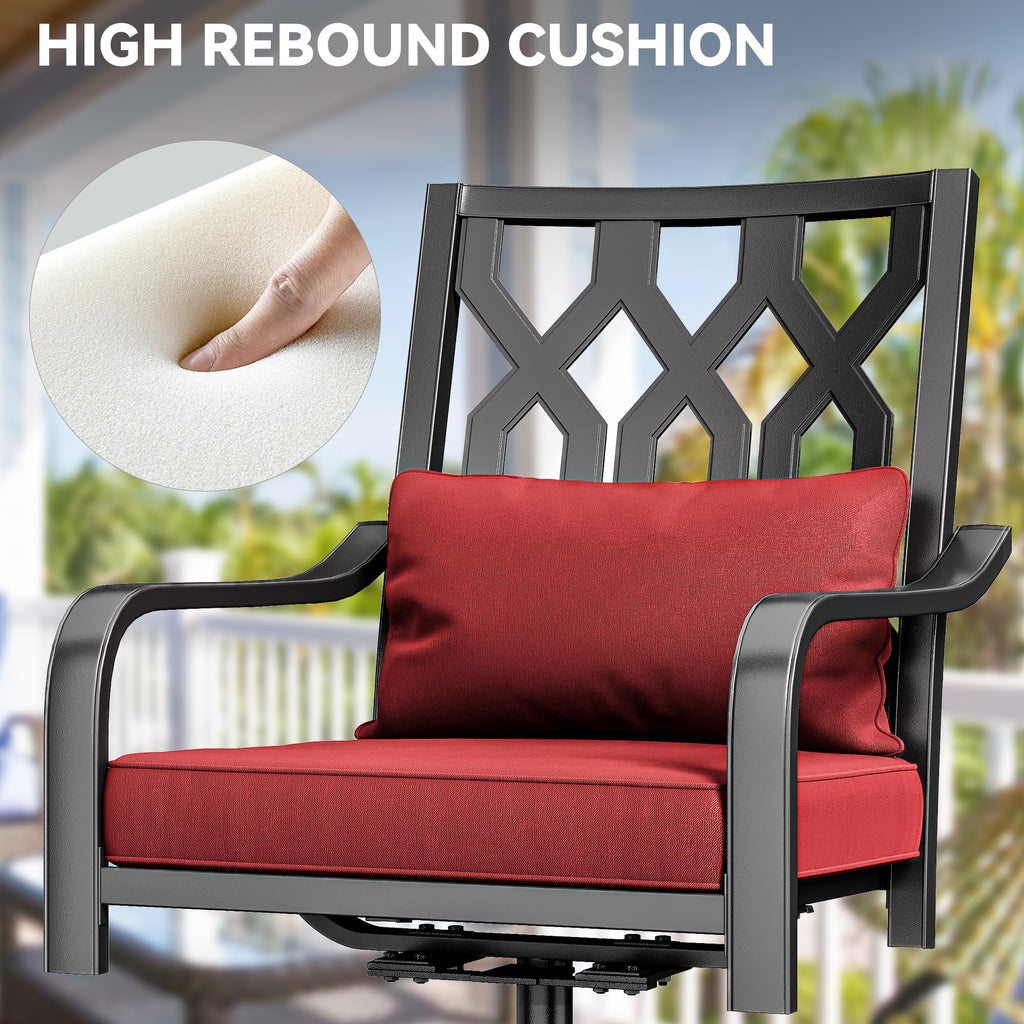 2pk Patio Steel Swivel Chairs