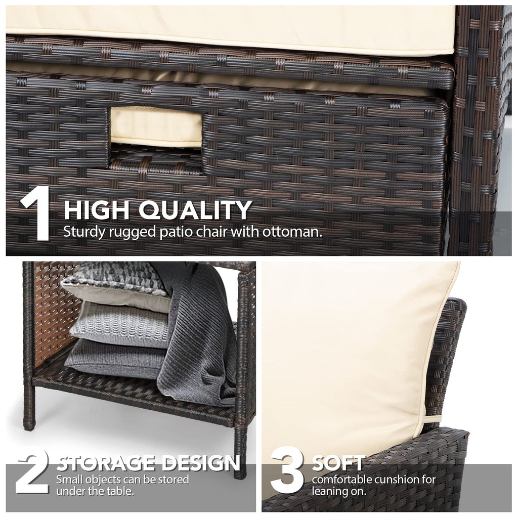 5 Pieces Patio conversation sofa set