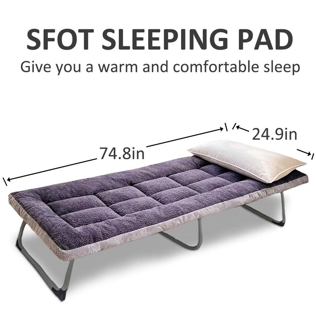 TEISURE Thick Camping Sleeping Pad - Lamb Fluff Camping Cot Pads for Adult, Soft Sleeping Mat, Non-Slip Camping Mattress Pad for Car Tent