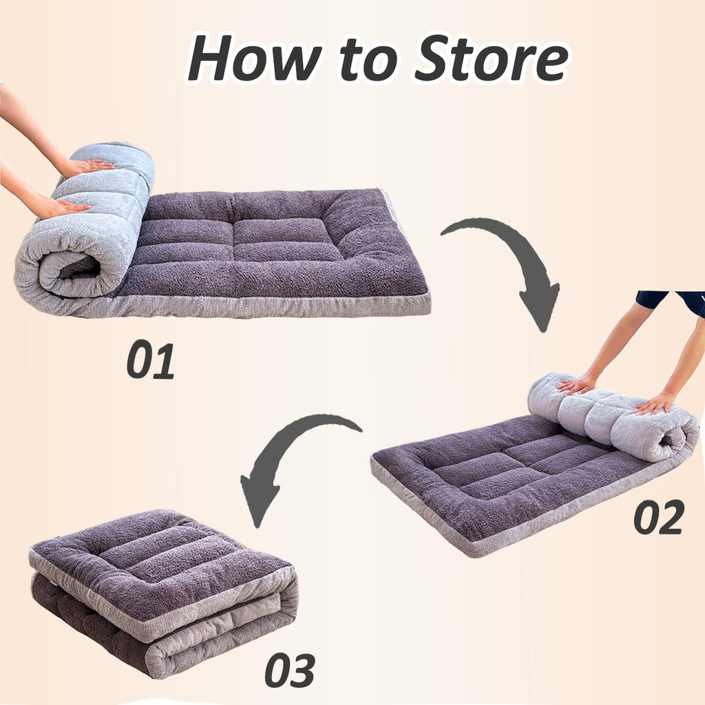 TEISURE Thick Camping Sleeping Pad - Lamb Fluff Camping Cot Pads for Adult, Soft Sleeping Mat, Non-Slip Camping Mattress Pad for Car Tent