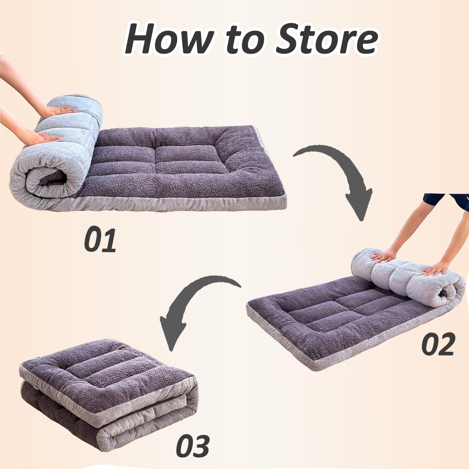 TEISURE Thick Camping Sleeping Pad - Lamb Fluff Camping Cot Pads for Adult, Soft Sleeping Mat, Non-Slip Camping Mattress Pad for Car Tent