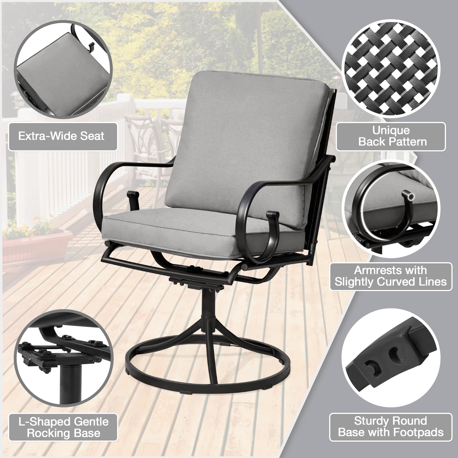 5pcs Patio Swival Dining Set