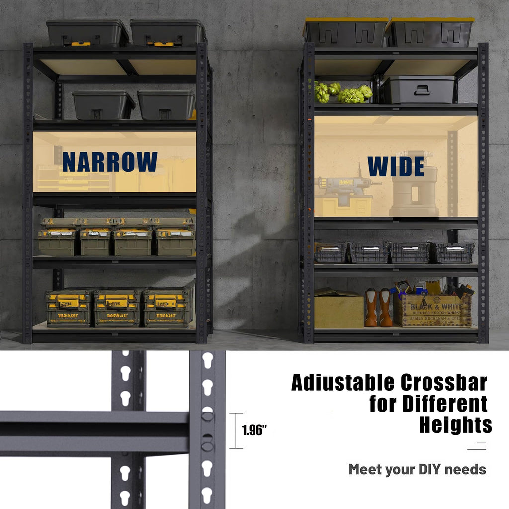 TEISURE Storage Rack,2400 LBS Garage Shelving Units,16" x 35.5'' x 72'' Storage Shelves Heavy Duty