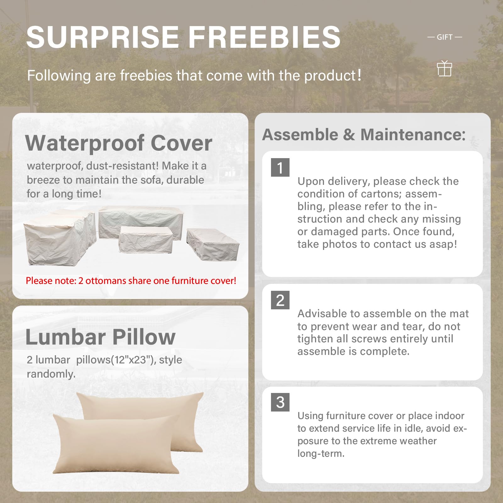 6PCS Patio Conversation Sofa Set