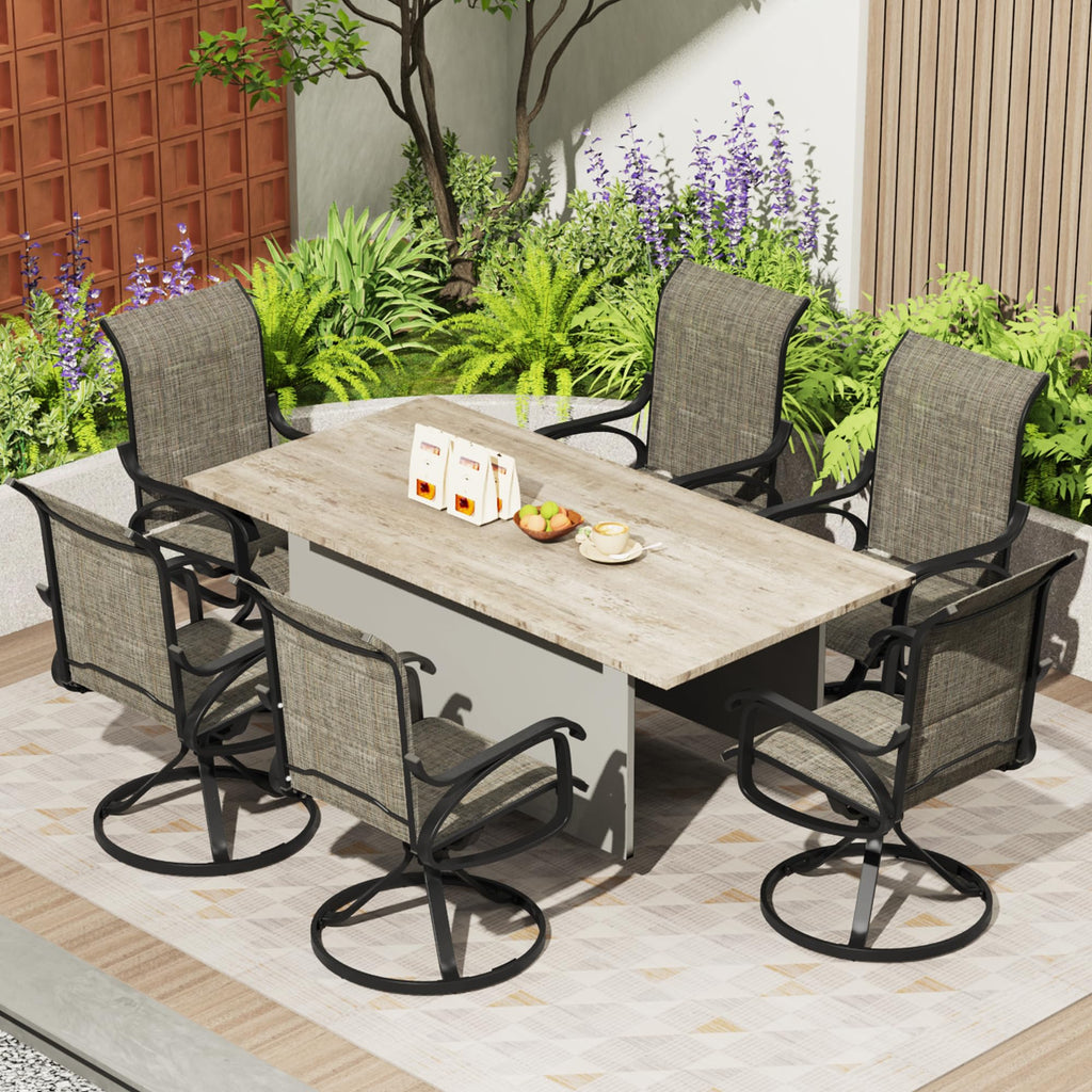 2pk Patio Swivel Padded Sling Chairs