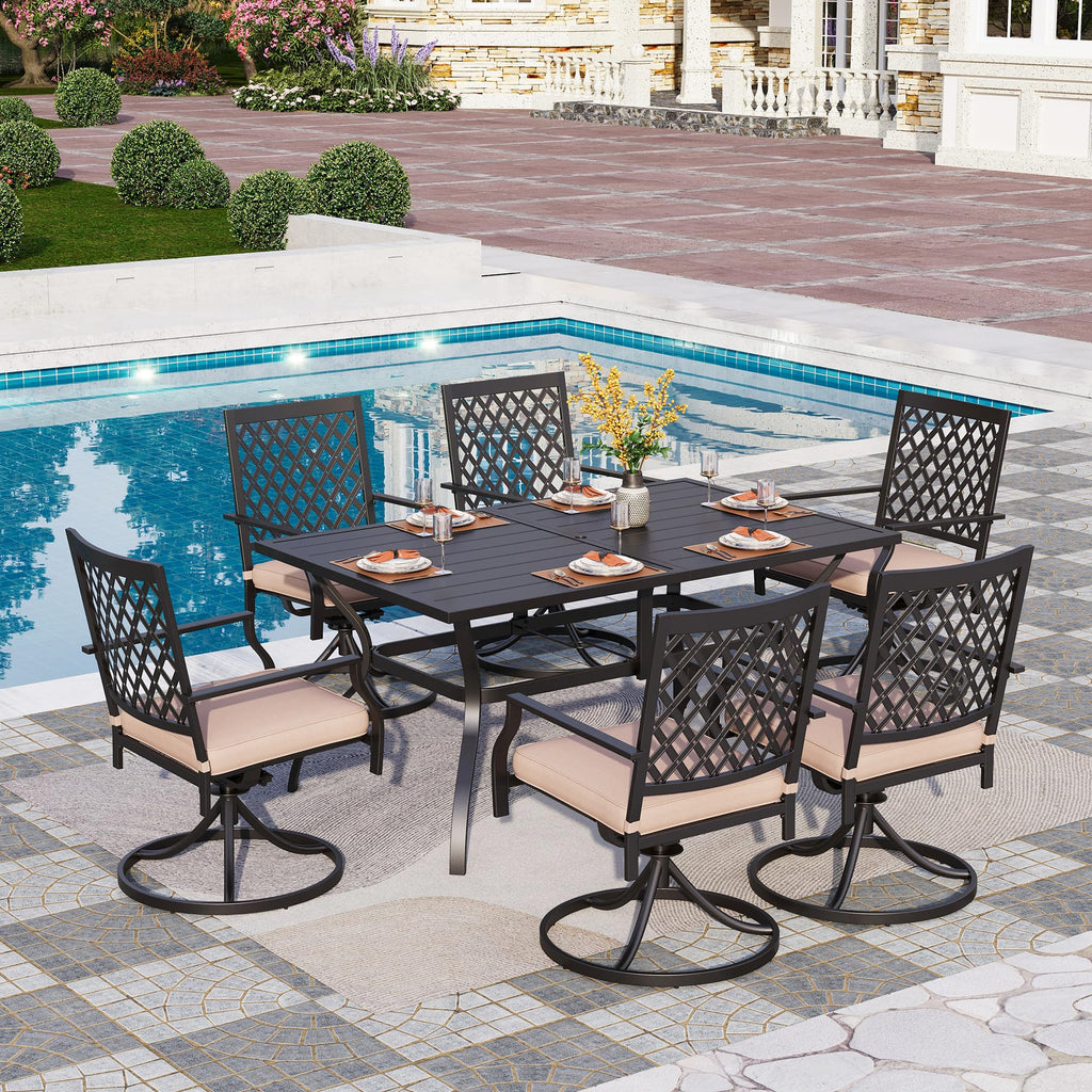7pcs Patio Swival Dining Set