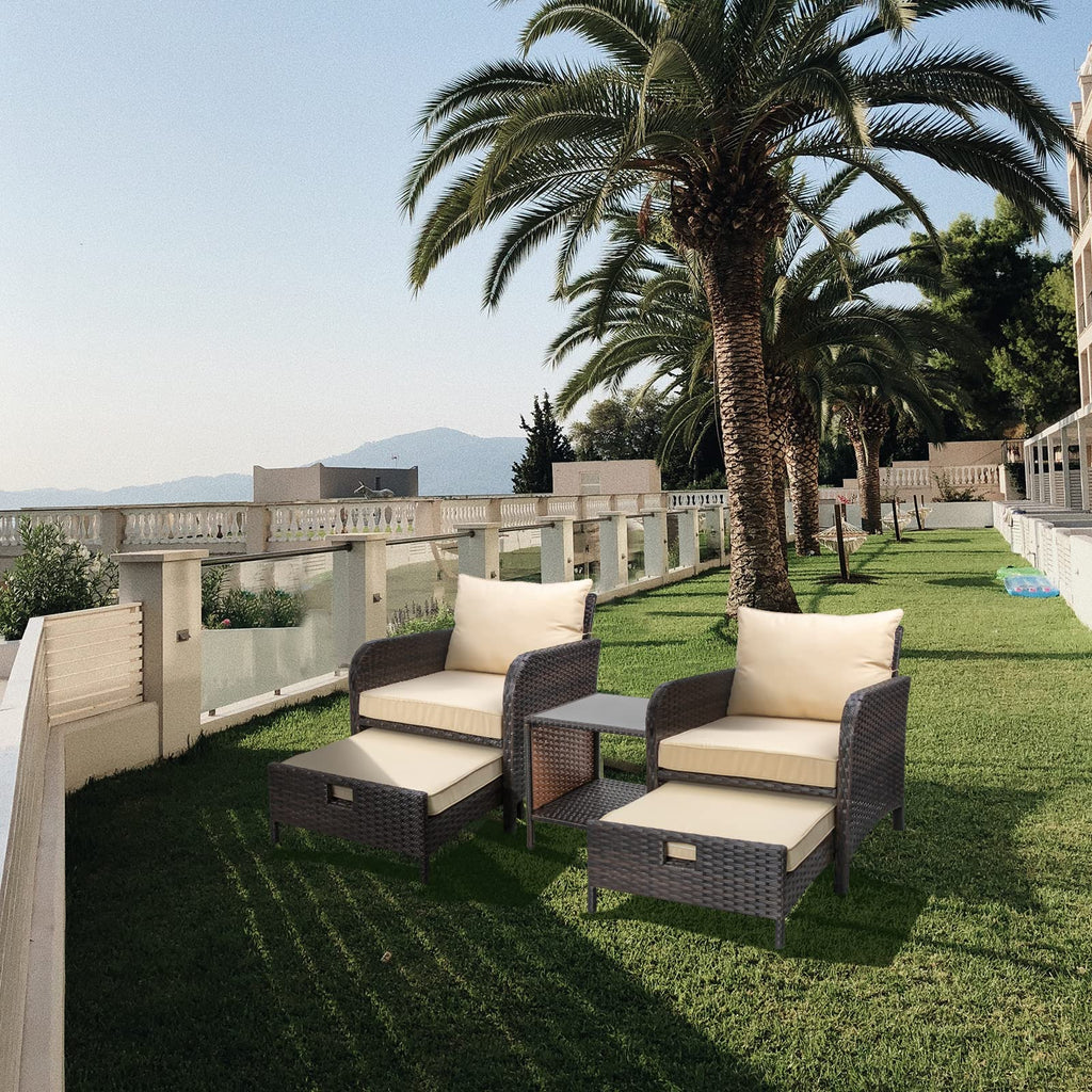 5 Pieces Patio conversation sofa set