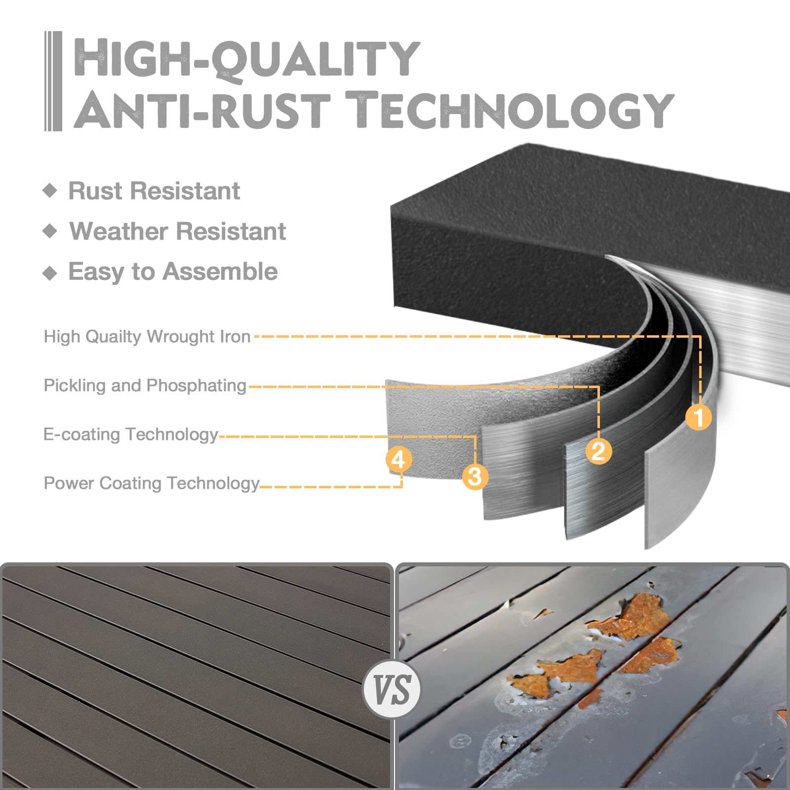 5pcs Patio Swival Dining Set