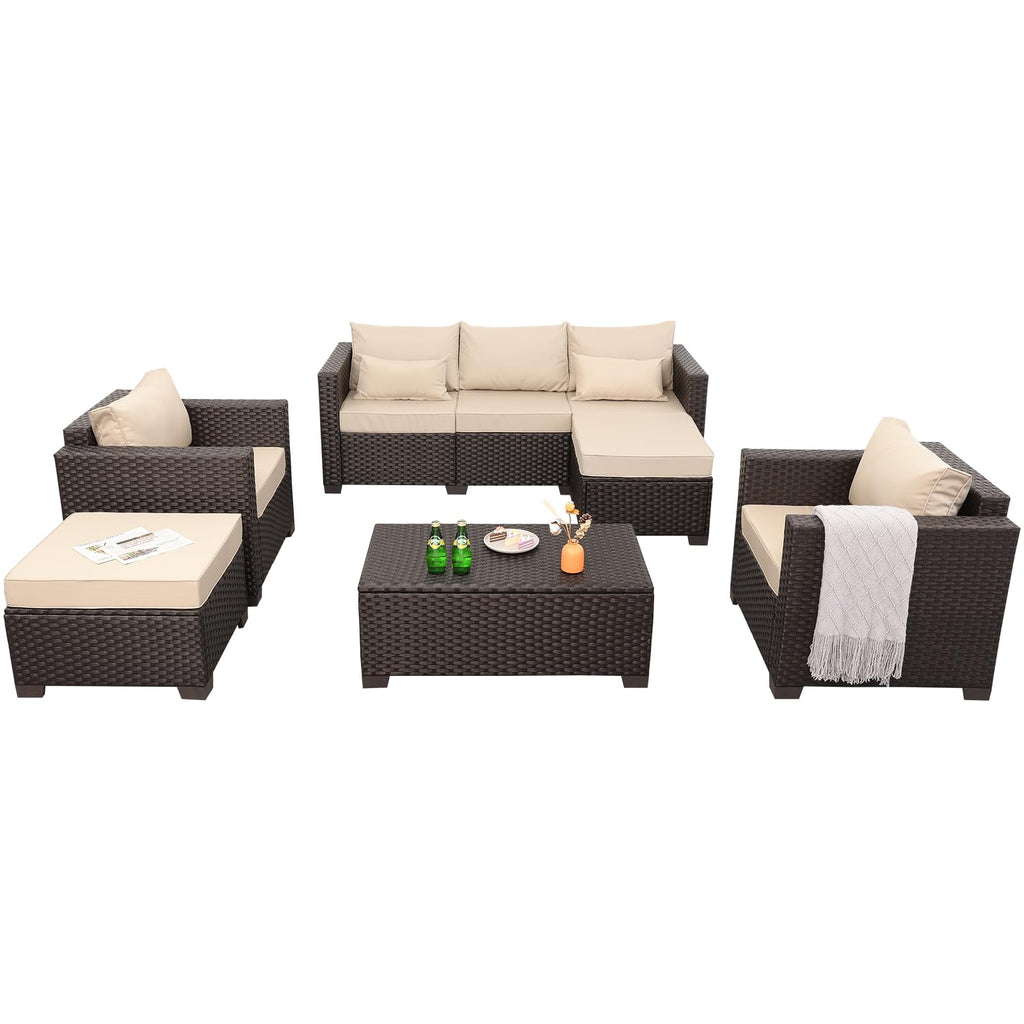 6PCS Patio Conversation Sofa Set