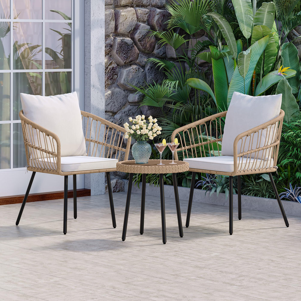 3pcs Patio Wicker Conversation Sets