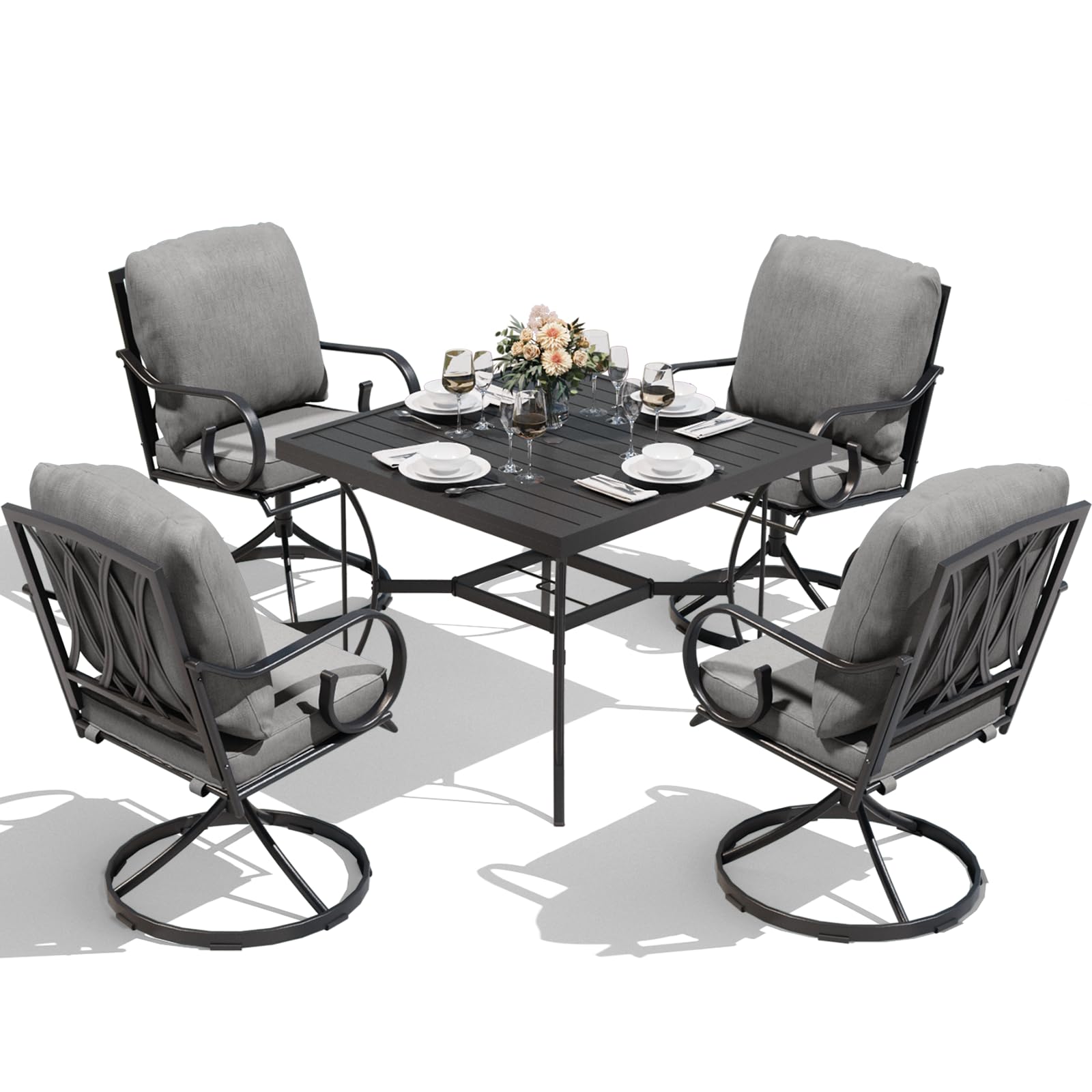 5pcs Patio Swival Dining Set
